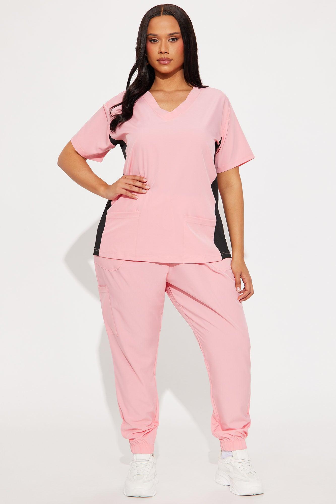 Get Better 4 Way Stretch Scrub Uniform Jogger Set - Peach Product Image