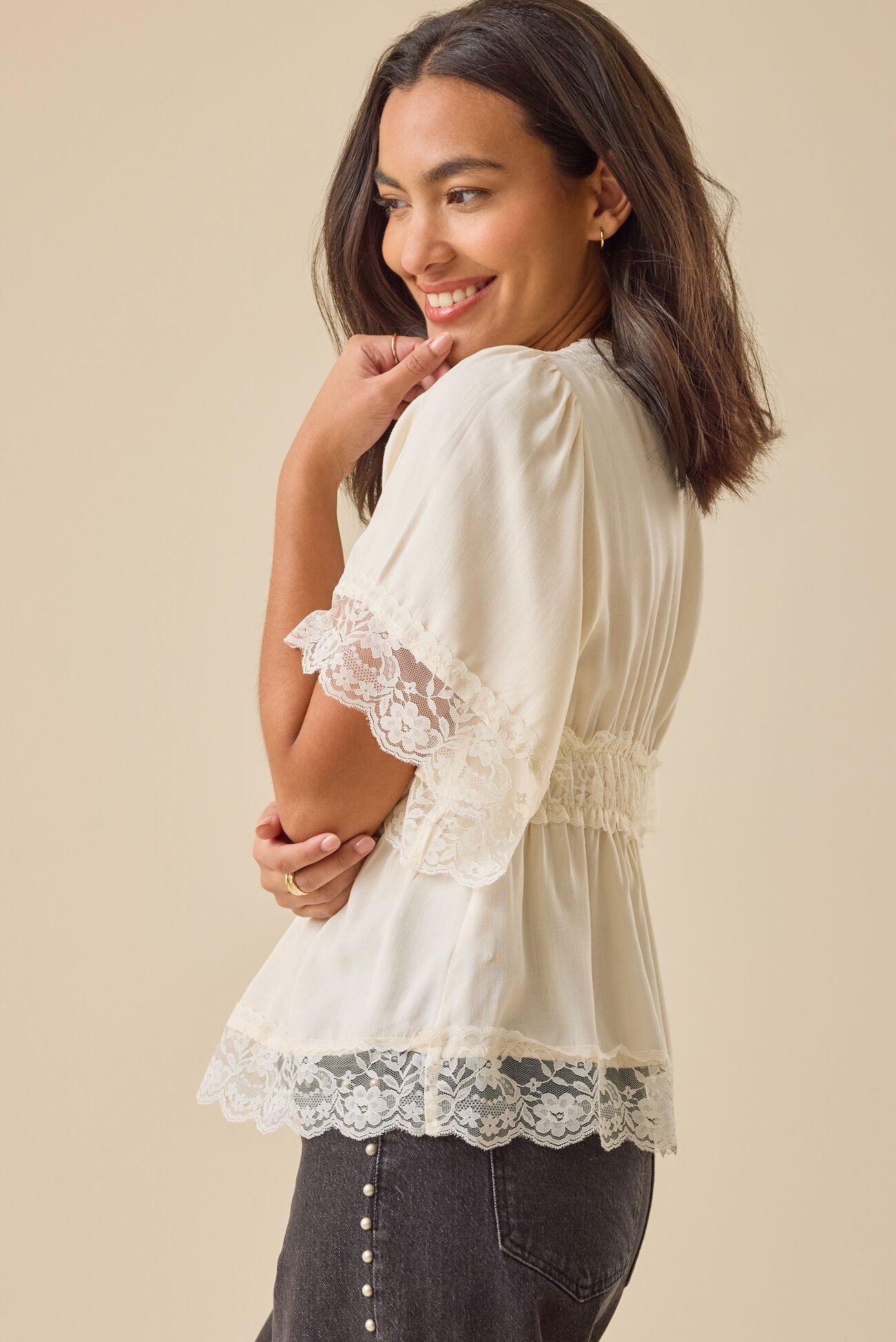 Evanelle Lace Babydoll Top Product Image