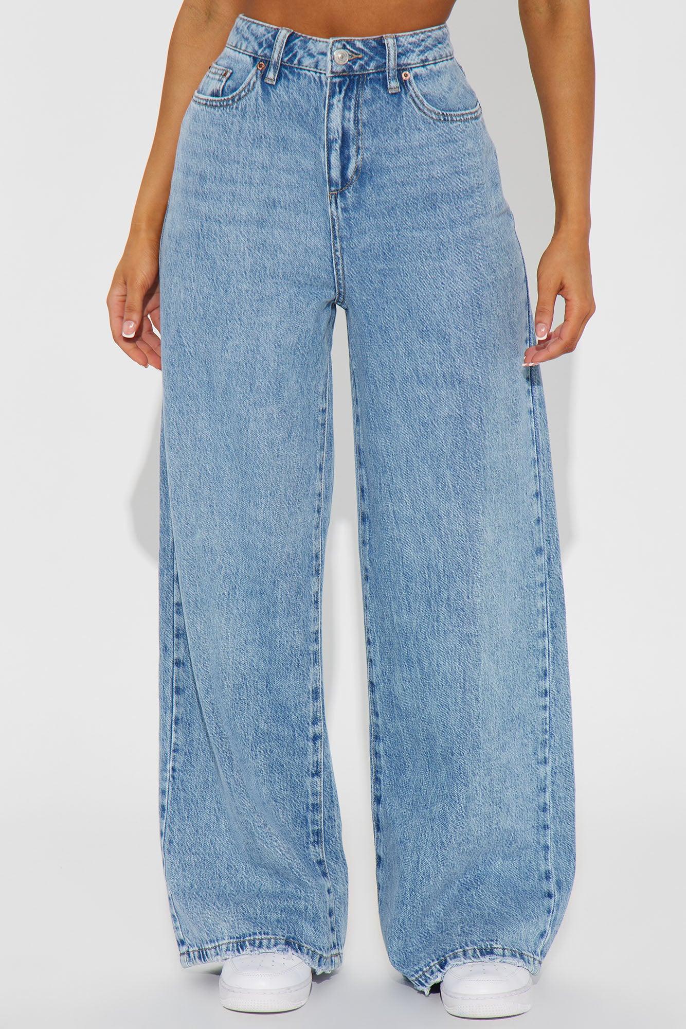 Solange Baggy Wide Leg Jeans - Light Wash Product Image