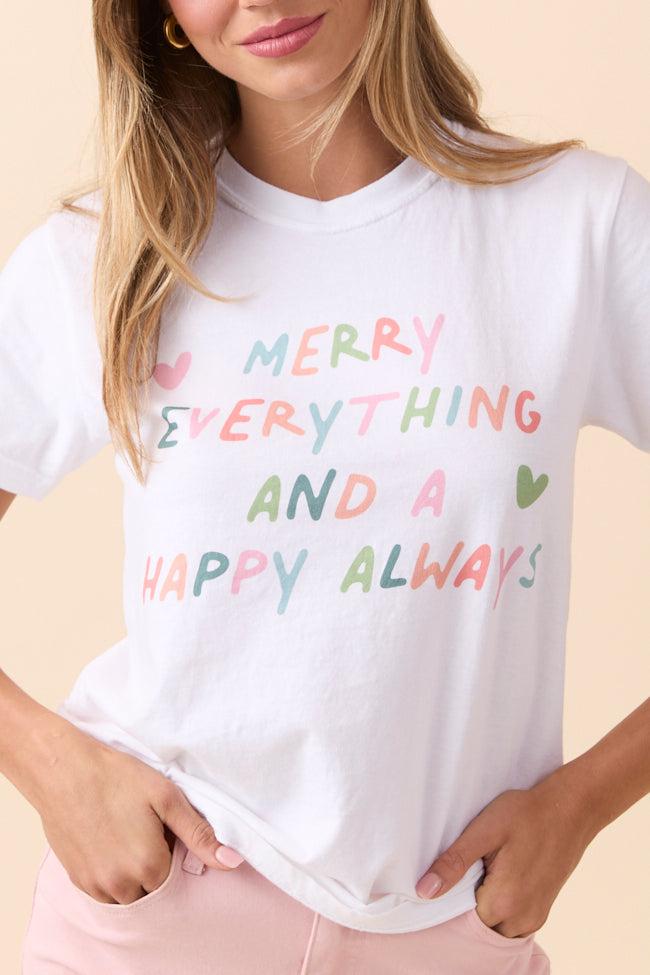Merry Everything White Graphic Tee Product Image