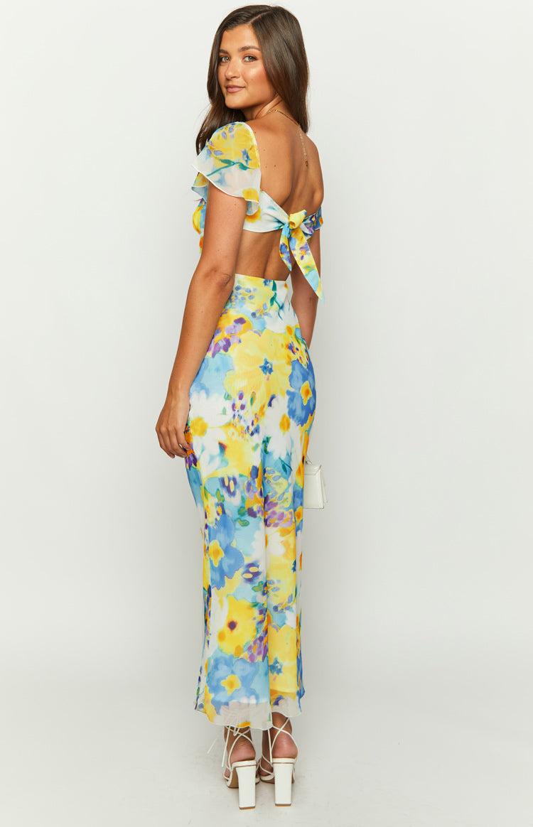 Raymi Blue Floral Chiffon Maxi Dress Baby Product Image
