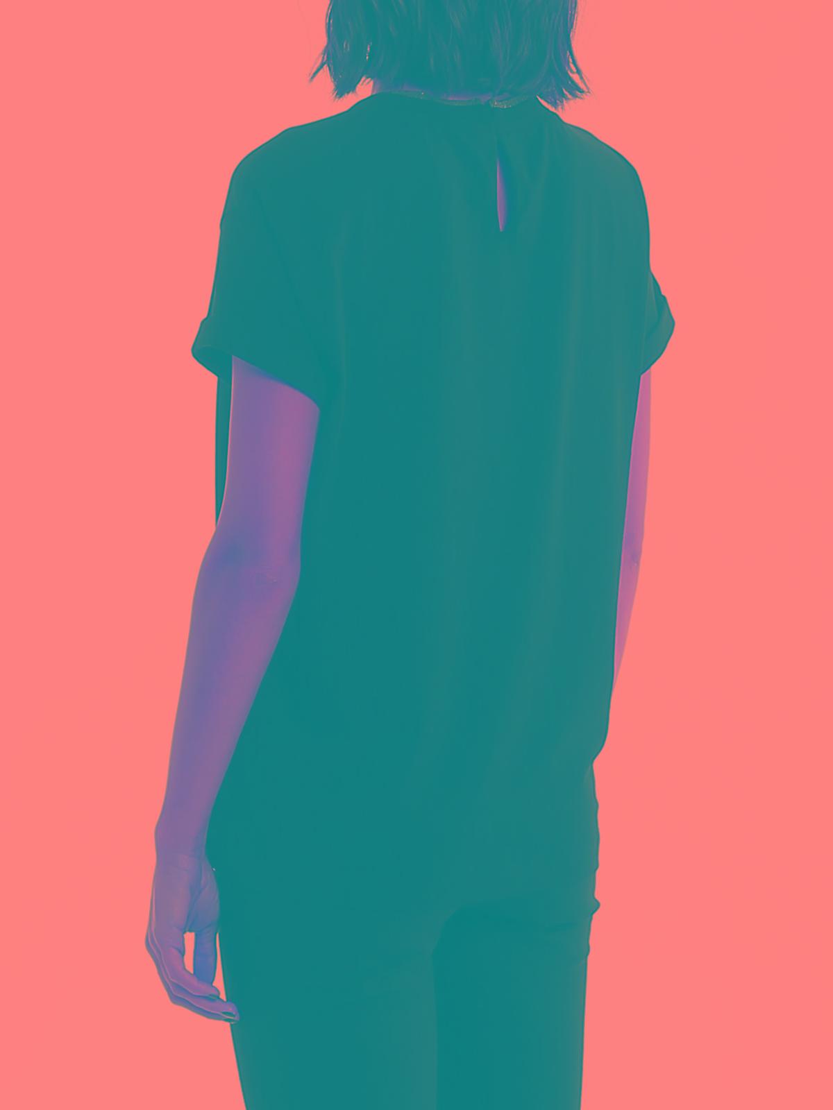 BRUNELLO CUCINELLI Women Stretch Cotton Jersey T-shirt With Precious Faux-layering In Black Product Image