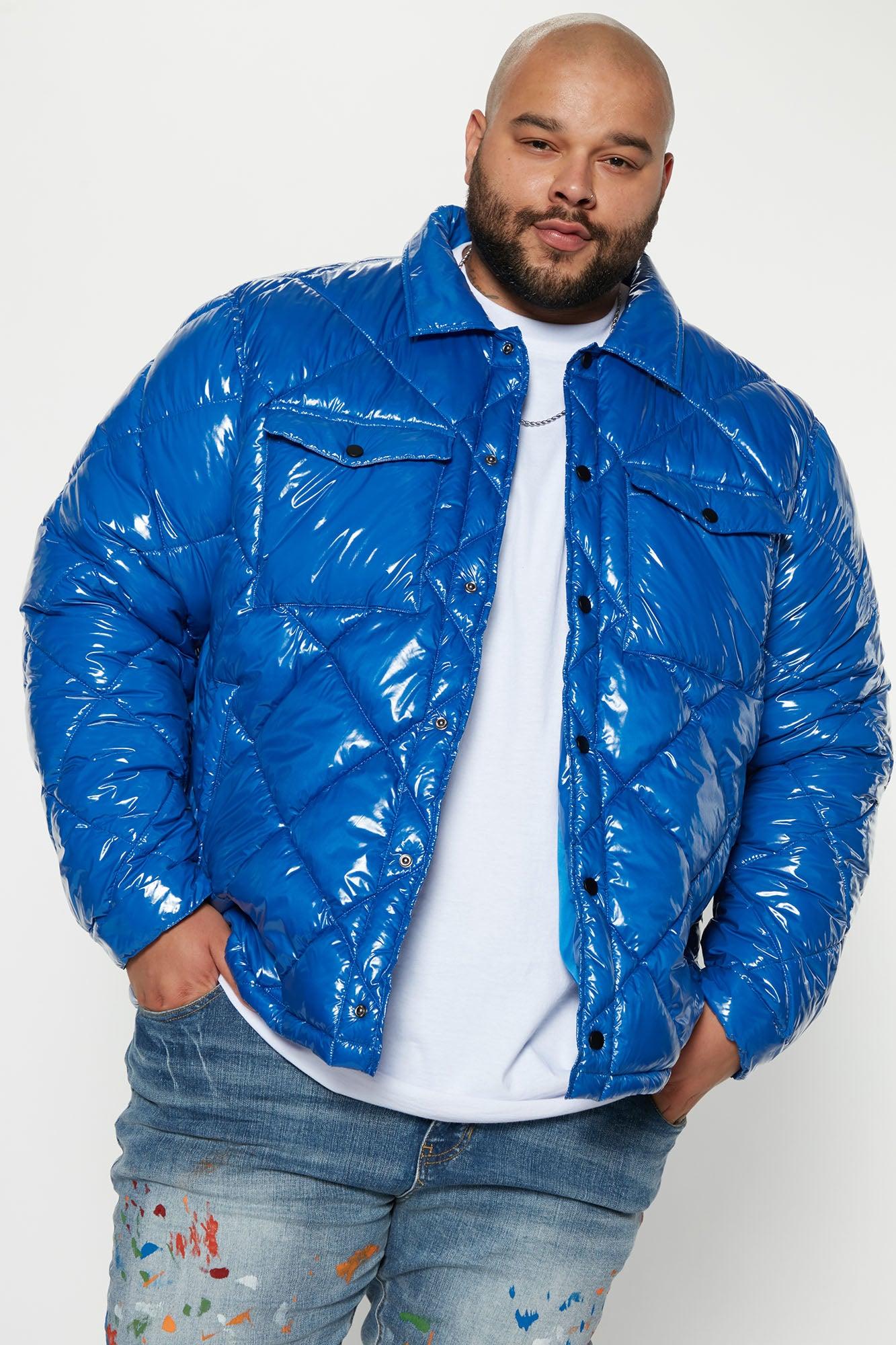 Your Diamond Quilted Puffer Jacket - Blue Product Image