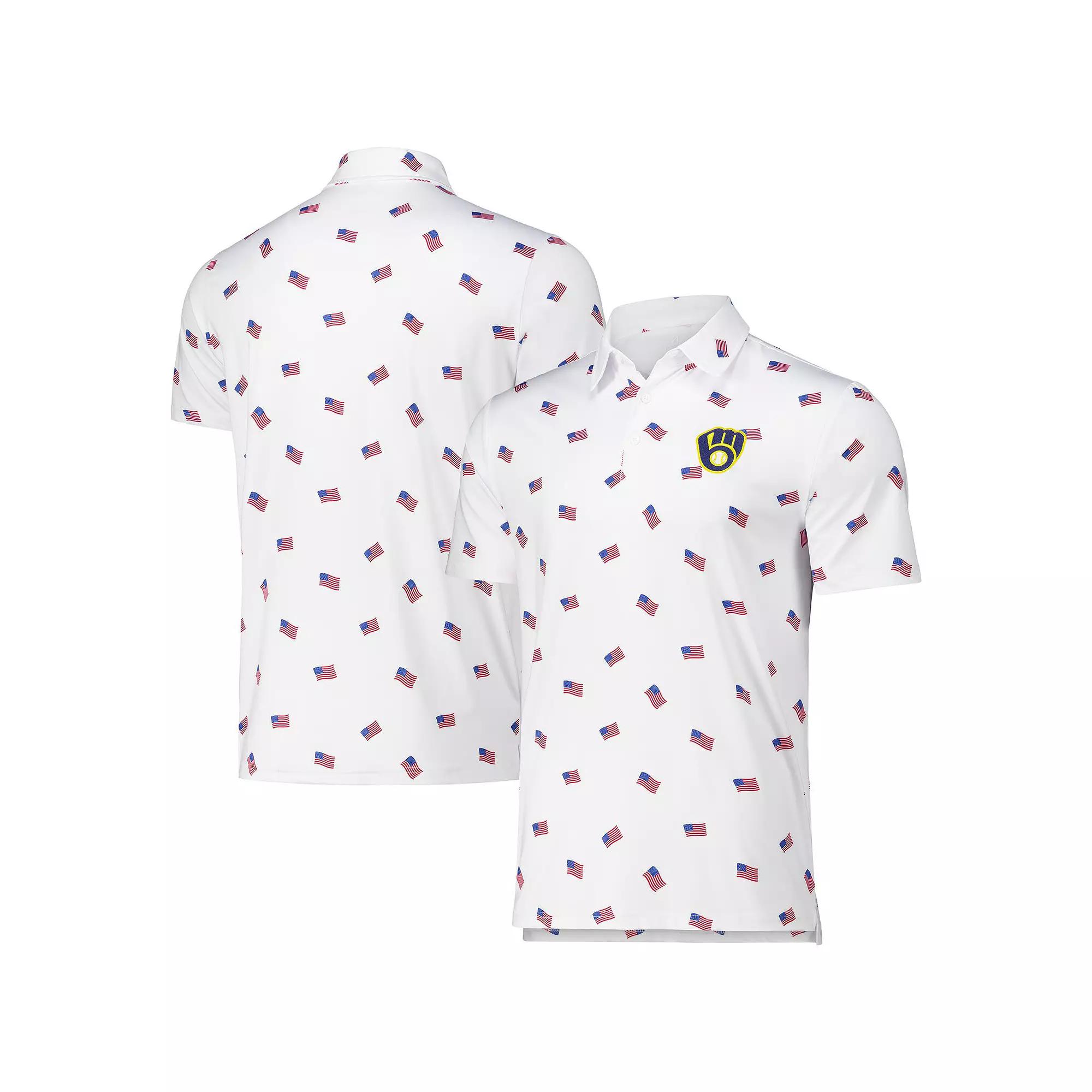 Men's Antigua White Milwaukee Brewers Americana Polo,  Product Image