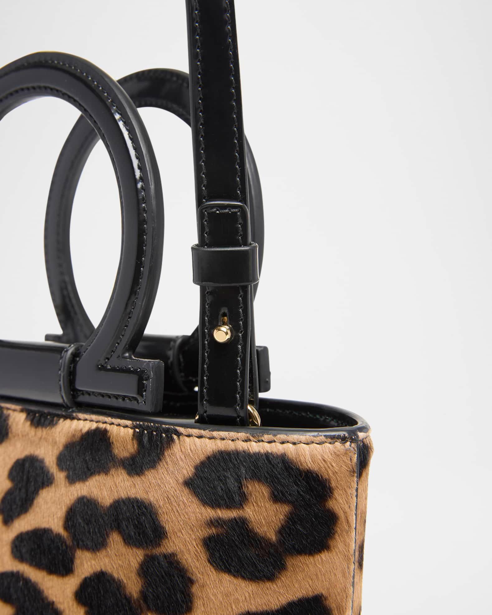 Gancio Leopard Calf Hair Top-Handle Bag Product Image