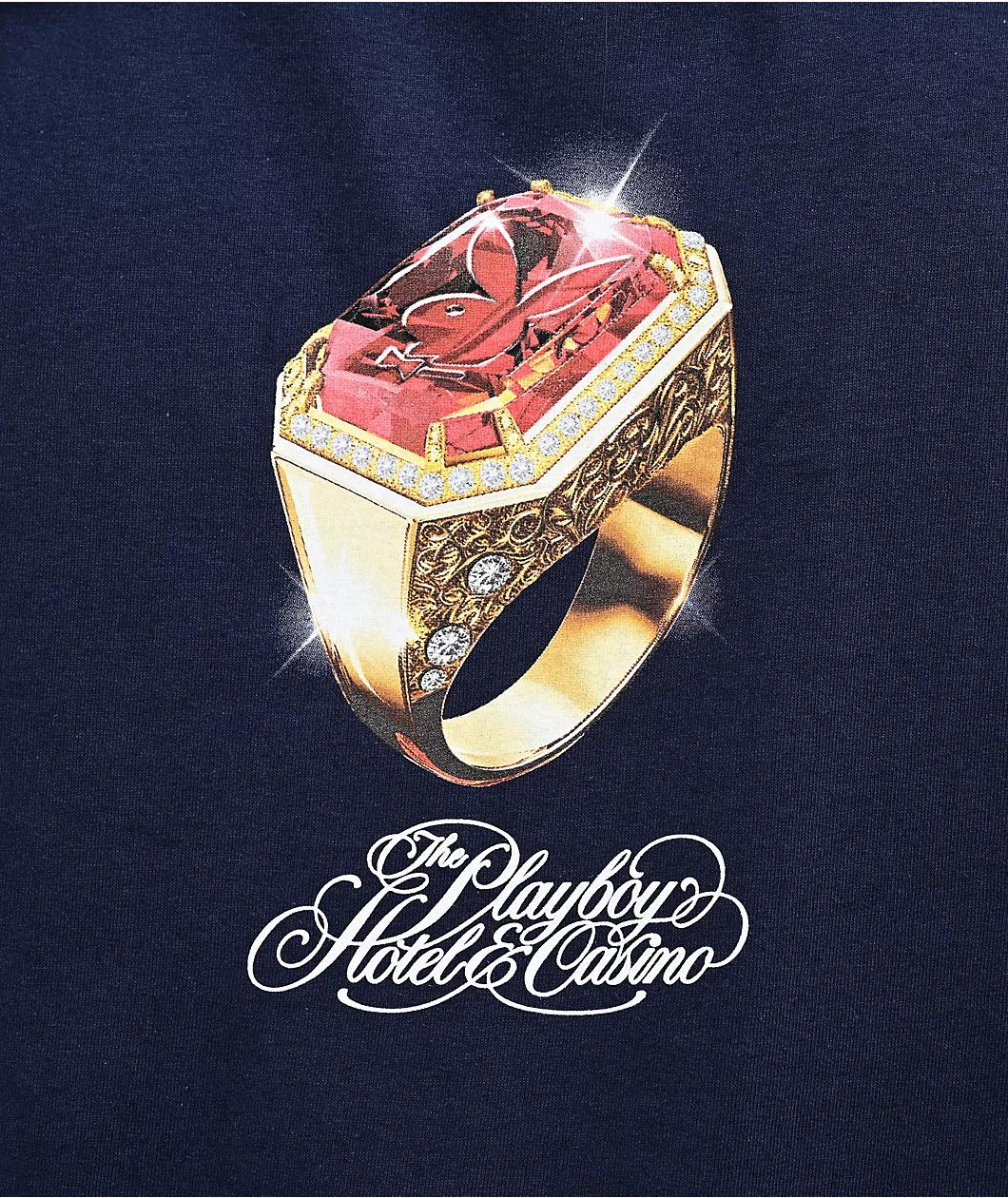 Color Bars x Playboy Ruby Navy T-Shirt Product Image