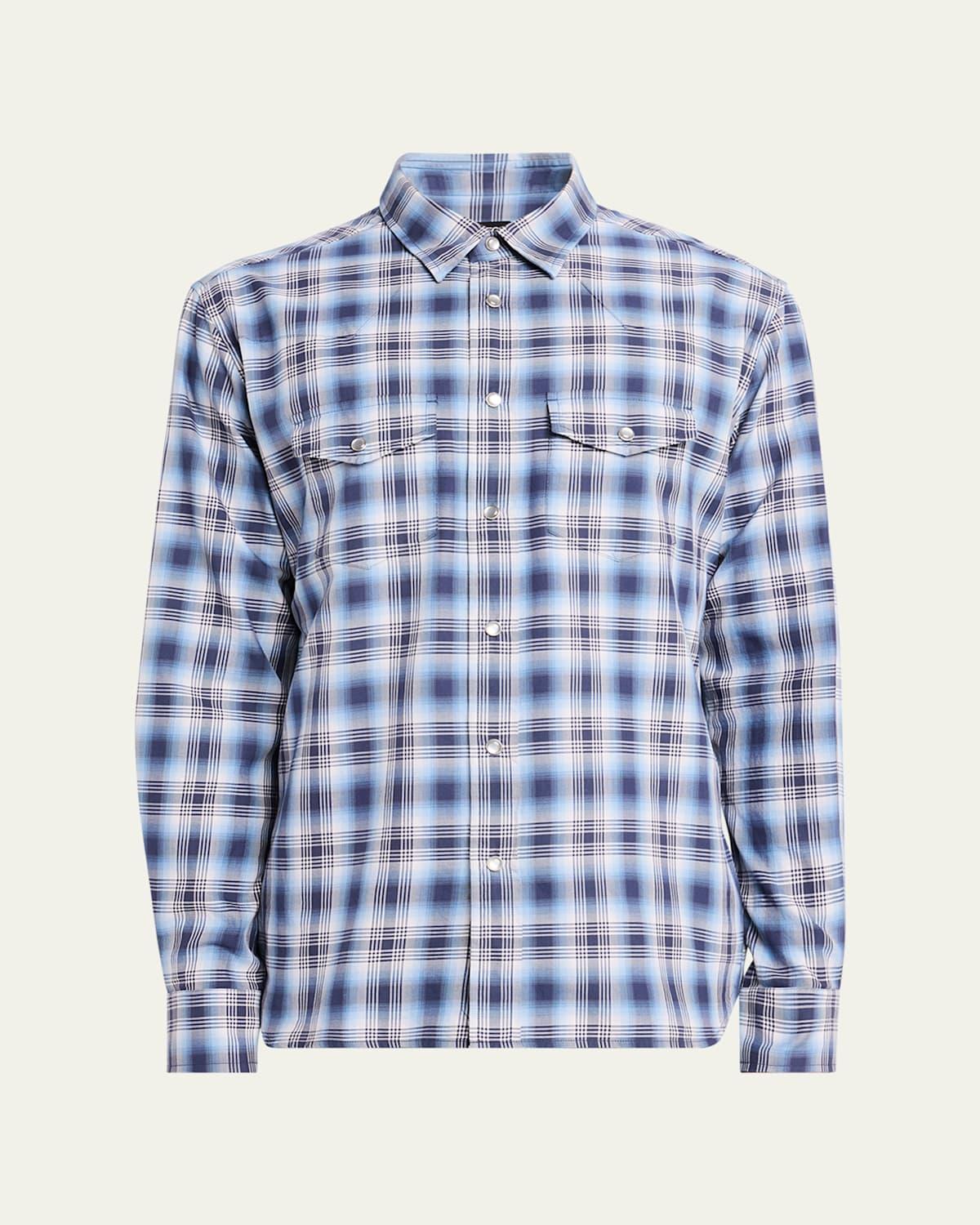 Mens Degrade Plaid Western Shirt Product Image