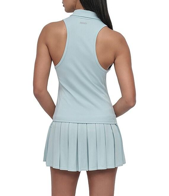 DKNY Sport by Donna Karan Court Pique Collared Neckline Sleeveless Racerback Polo Tank Product Image