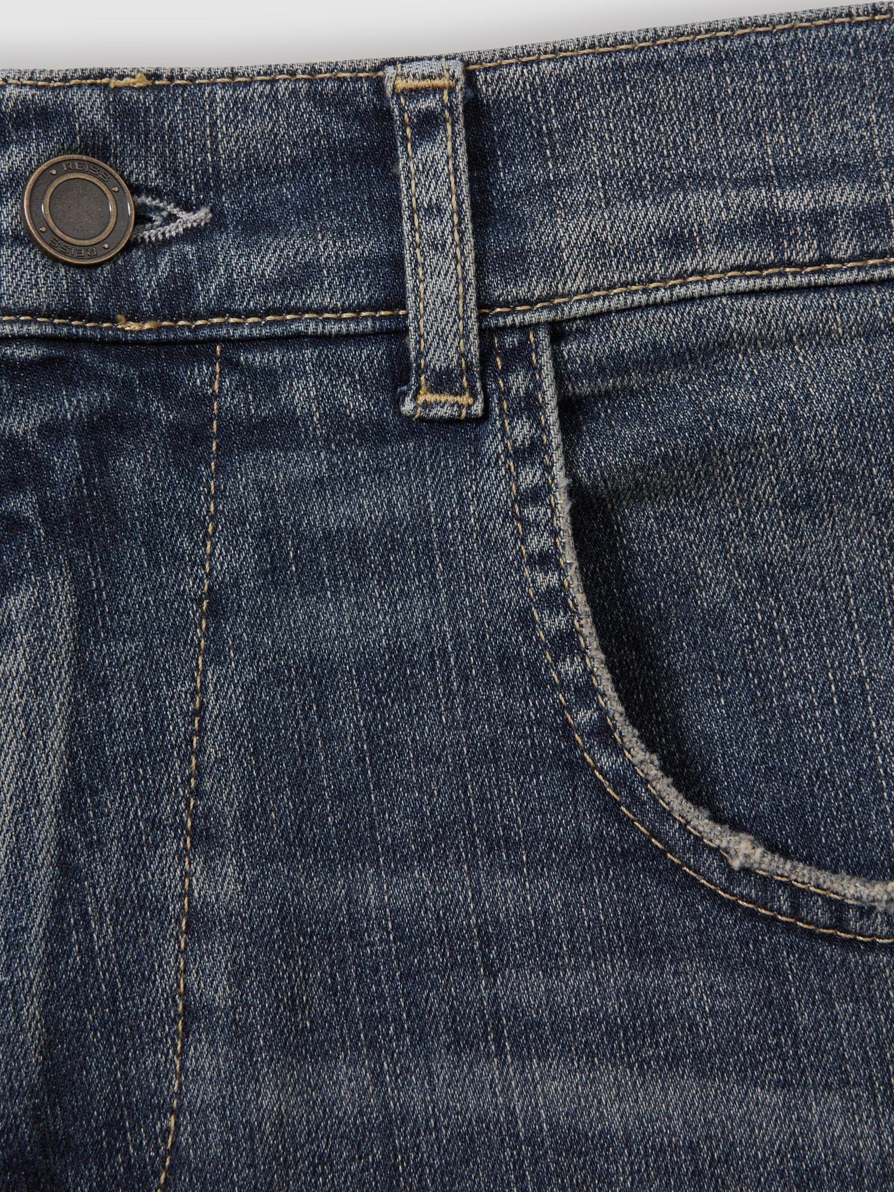 Barrel-Leg Dart Jeans in Mid Blue Product Image