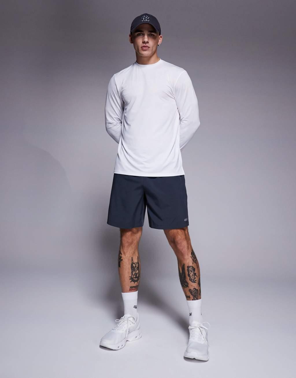 4505 regular fit quick dry long sleeve running t-shirt in white  Product Image