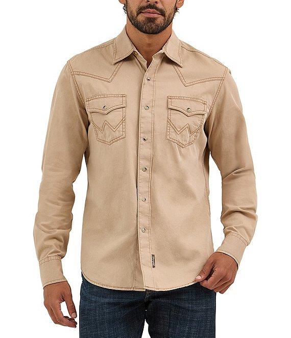 Wrangler® Long Sleeve Retro® Premium Solid Woven Shirt Product Image