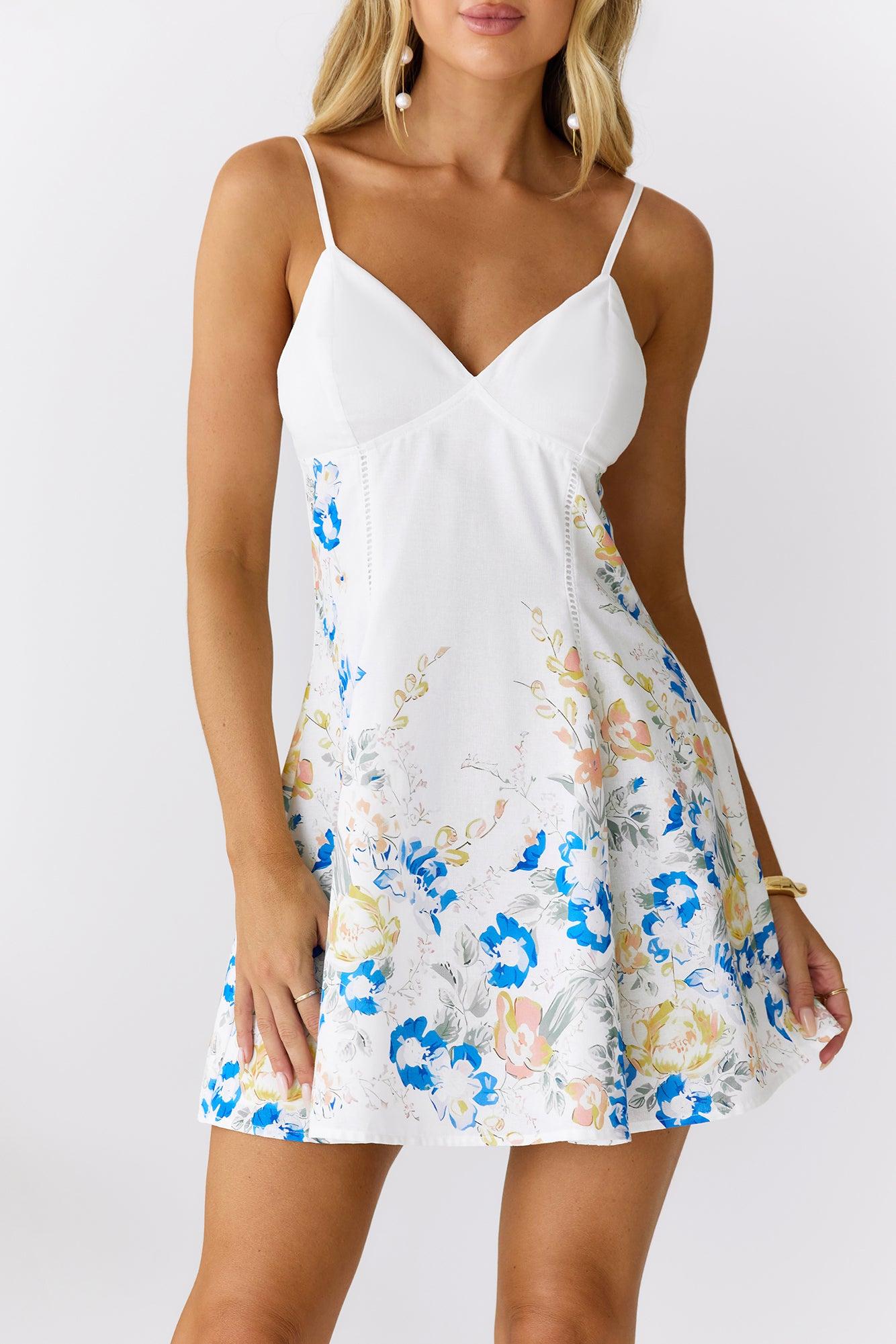 Wishing On Blooms Mini Dress White Product Image