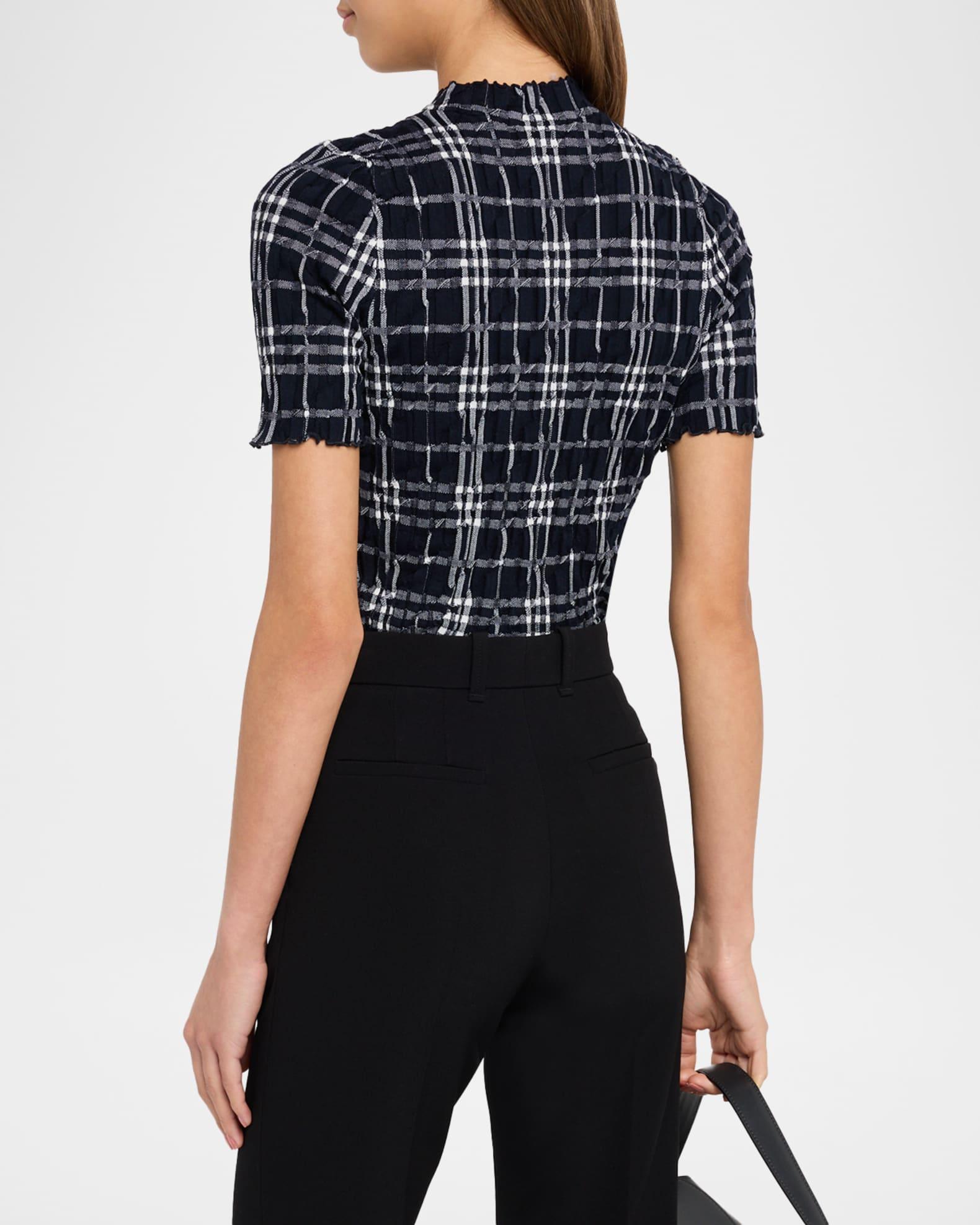 Check Short-Sleeve Crinkle Top Product Image