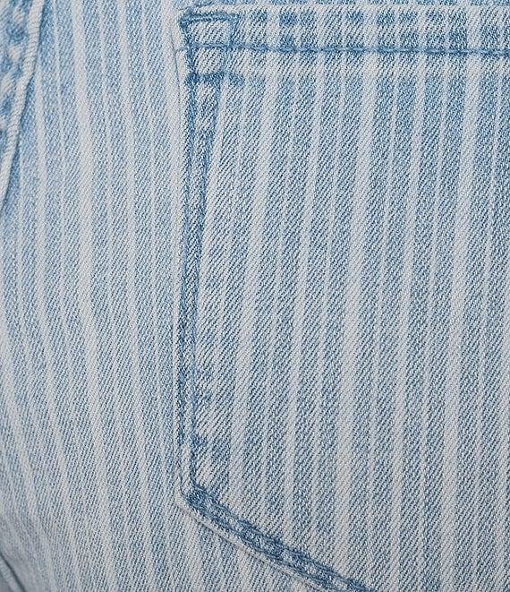 Code Bleu Chelsea Stretch Denim Stripe Print High Rise Bermuda Shorts Product Image