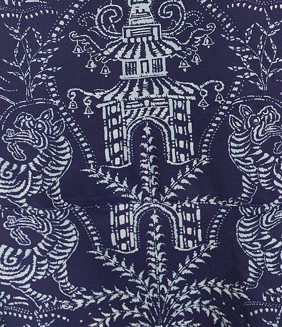 J.McLaughlin Dorte Printed Catalina Cloth Point Collar Cap Sleeve Dress Product Image