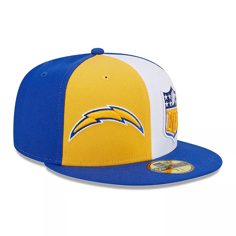 Men's New Era  Gold/Blue Los Angeles Chargers 2023 Sideline 59FIFTY Fitted Hat, Size: 7 Product Image