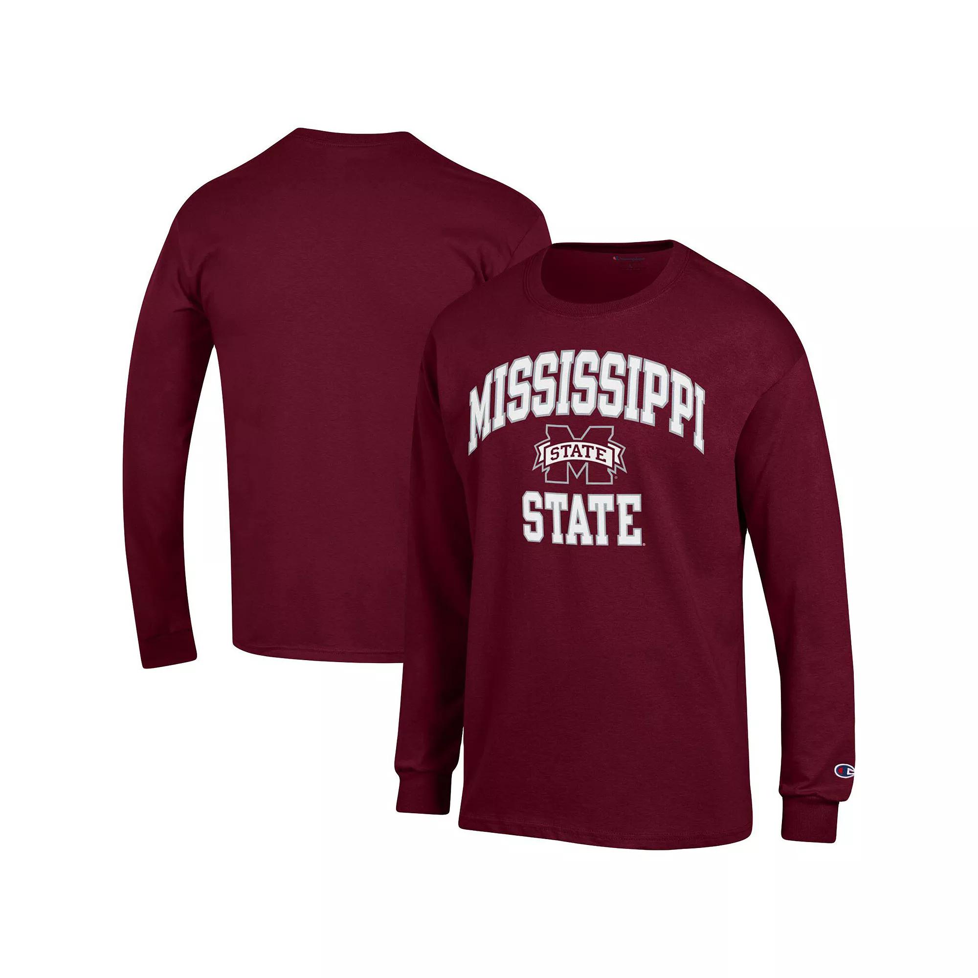 Men's Champion Maroon Mississippi State Bulldogs High Motor Long Sleeve T-Shirt, Size: Small, Mst Red Product Image