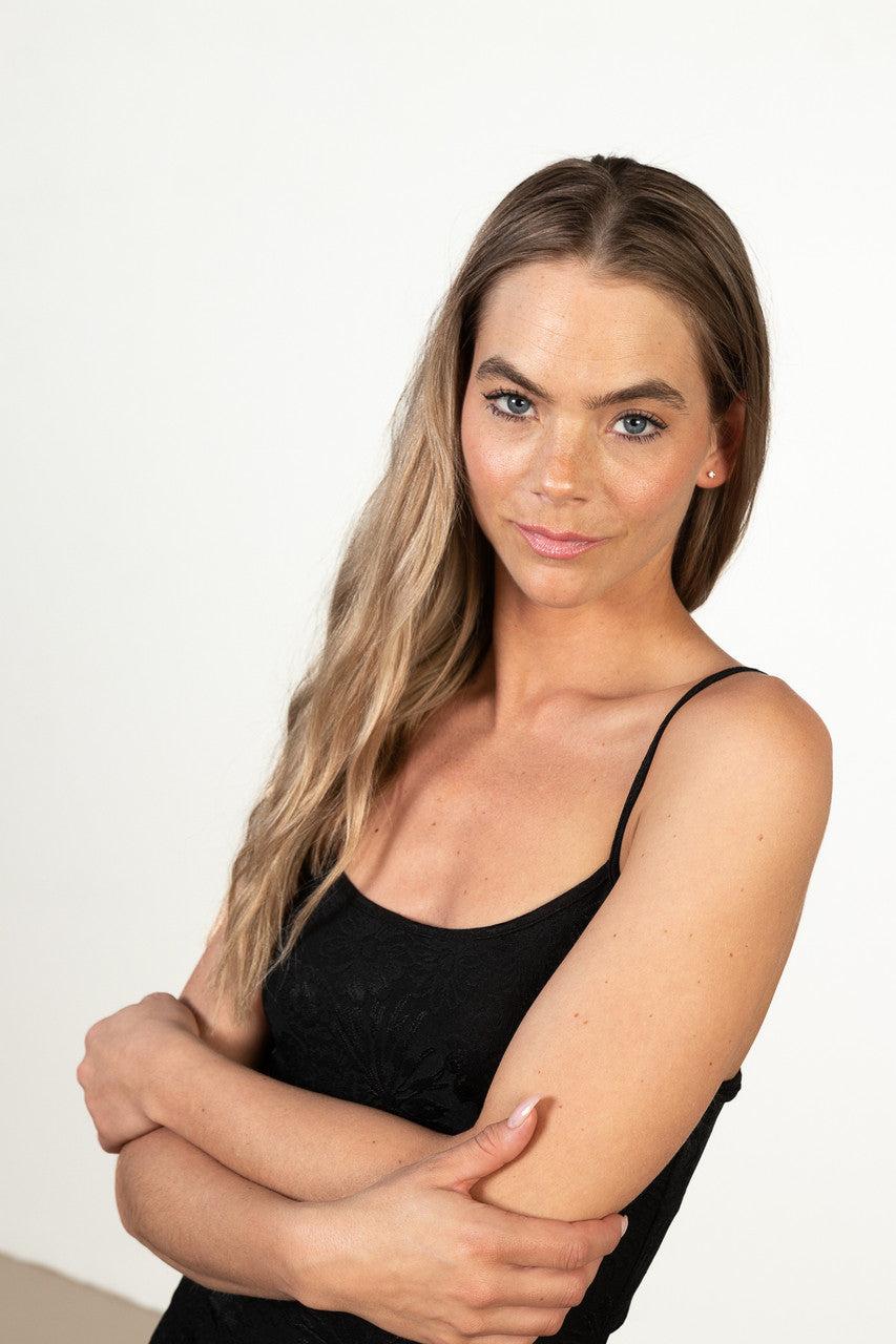 Black Jacquard Mini Dress Product Image