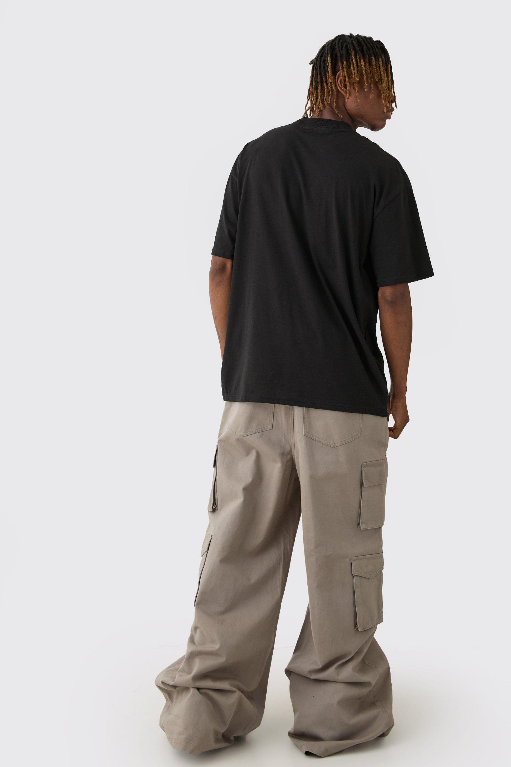 Tall Oversized Balaclava Floral Print T-shirt | boohooMAN USA Product Image