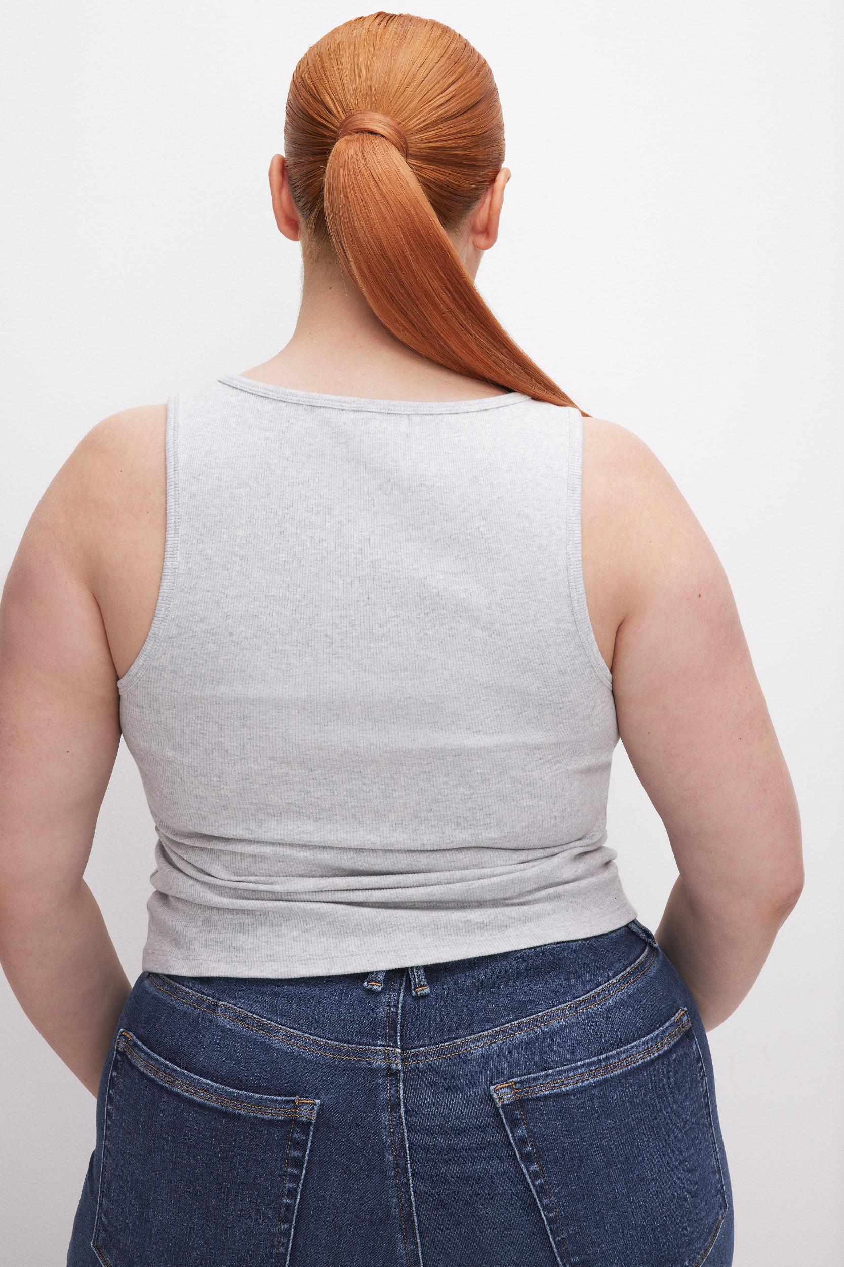 MICRO RIB TANK TOP | HEATHER GREY001 Product Image