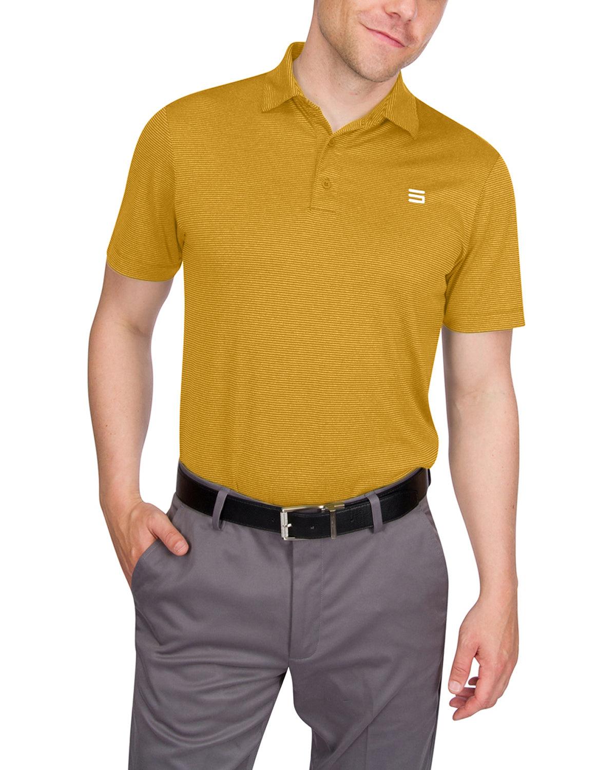 Three Sixty Six Men’s Thin-Striped Golf Polo Shirt Male Product Image