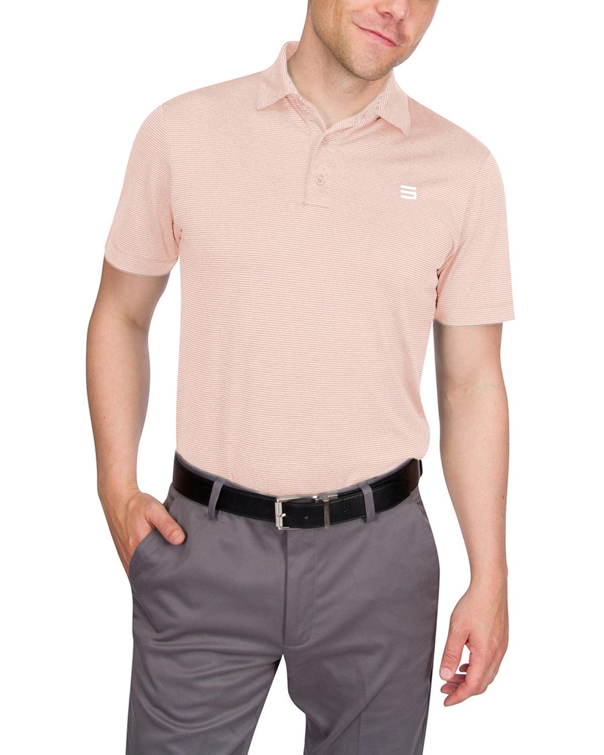 Three Sixty Six Men’s Thin-Striped Golf Polo Shirt Male Product Image