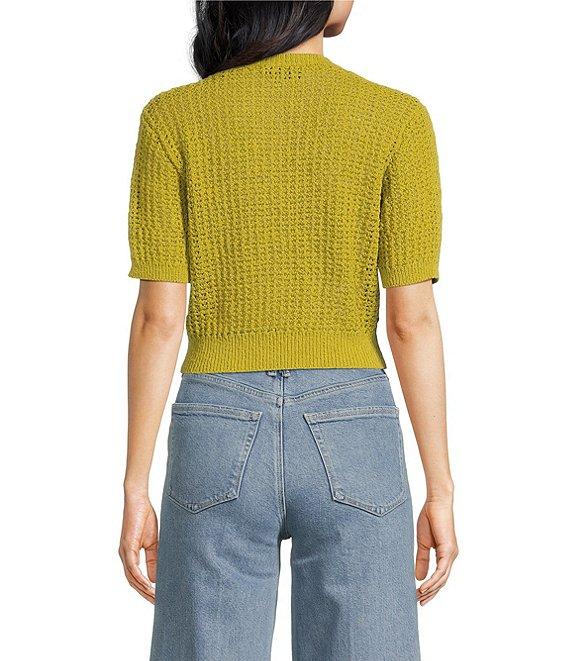 Lucy Paris Lou Knit Scoop Neck Short Sleeve Fitted Top Product Image