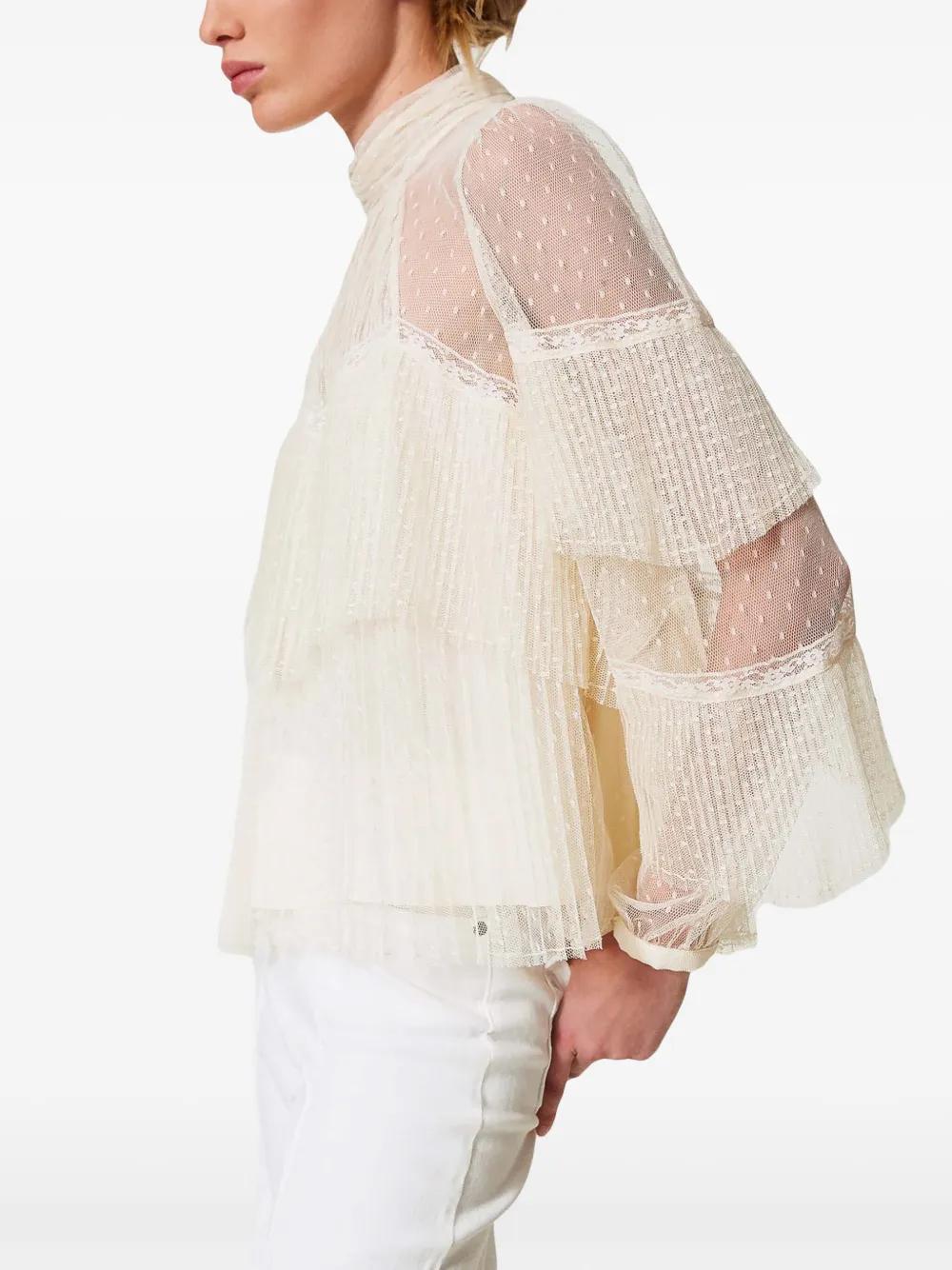pleated tulle blouse  Product Image