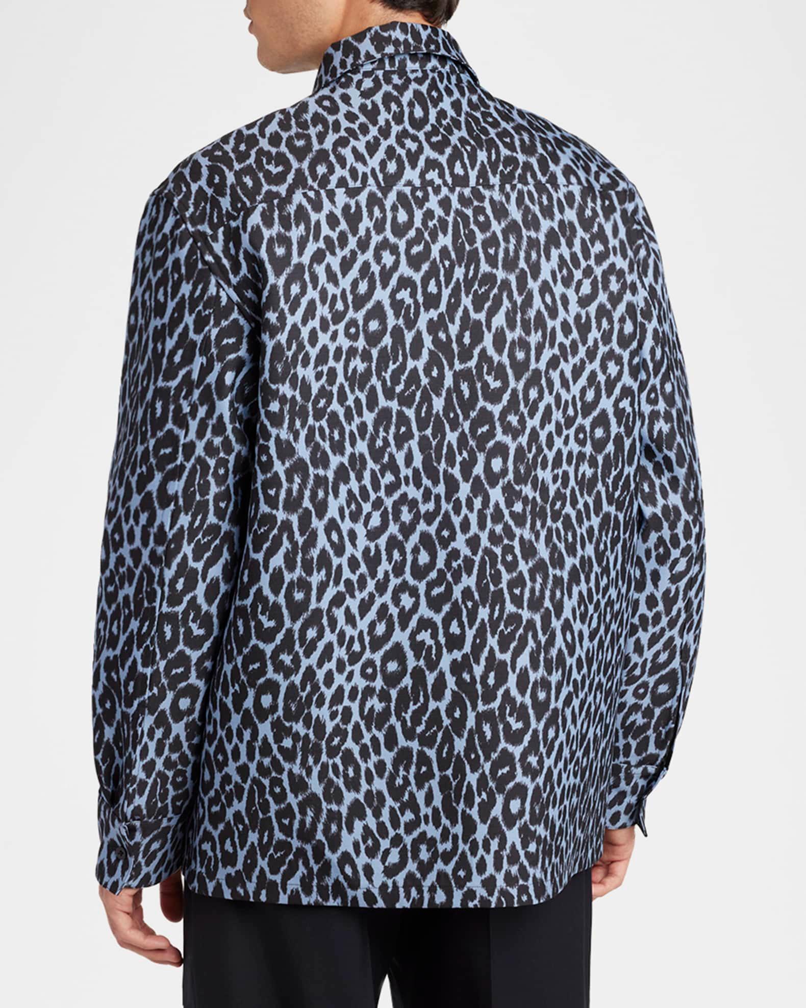 Men's Cheetah-Print Shirt Jacket Product Image