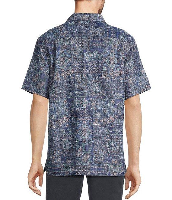 Roundtree & Yorke Big & Tall Short Sleeve Patchwork Print Hangout Sport Shirt Product Image