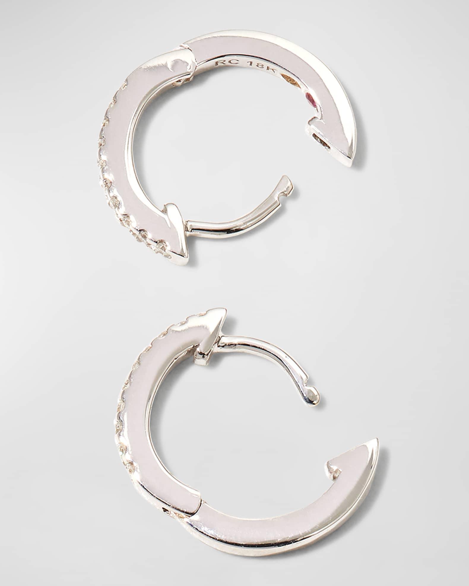 18K Gold Micro Diamond Hoop Earrings Product Image