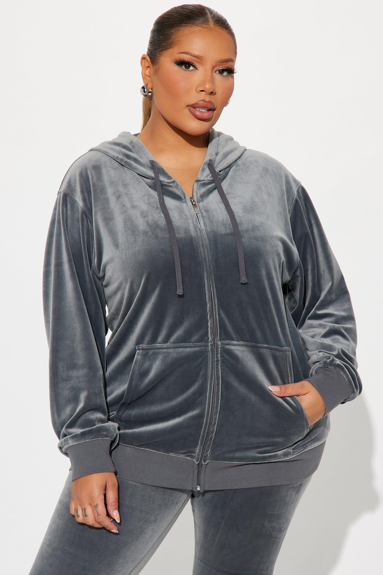 OG Friend Soft Velour Legging Set - Charcoal Product Image