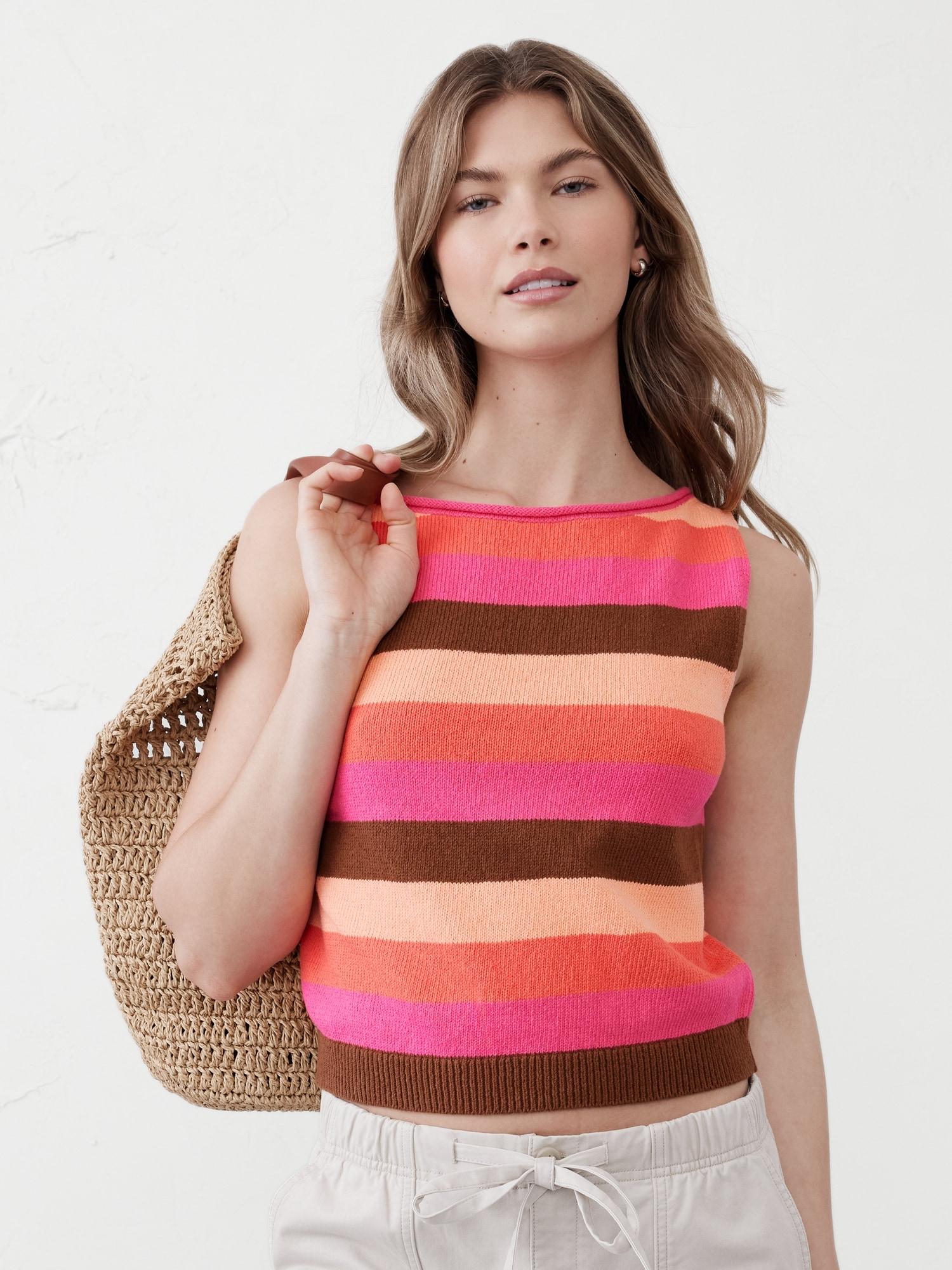 Cropped Boat-Neck Sweater Shell Product Image