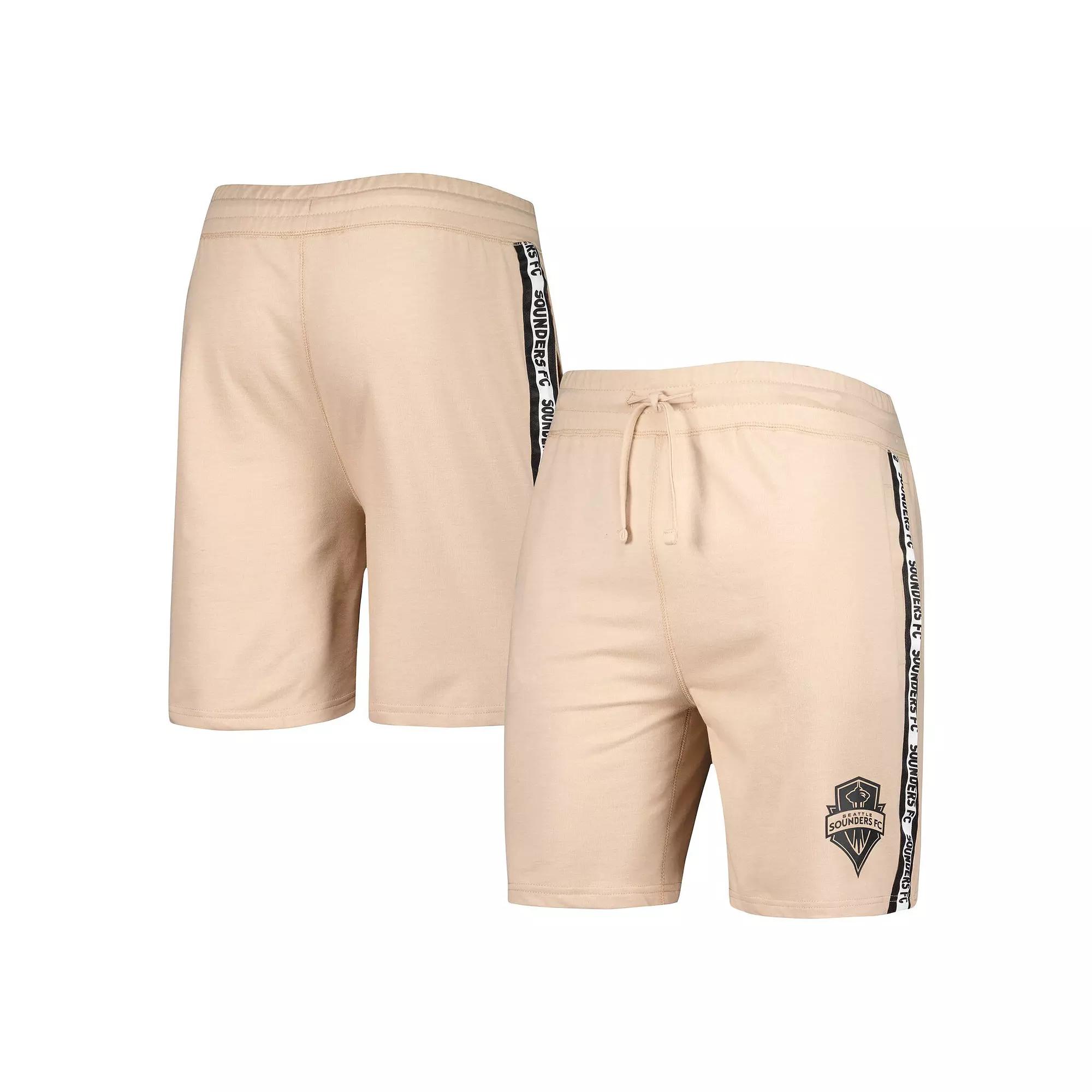 Men's Concepts Sport  Tan Seattle Sounders FC Team Stripe Shorts, Size: XL Product Image