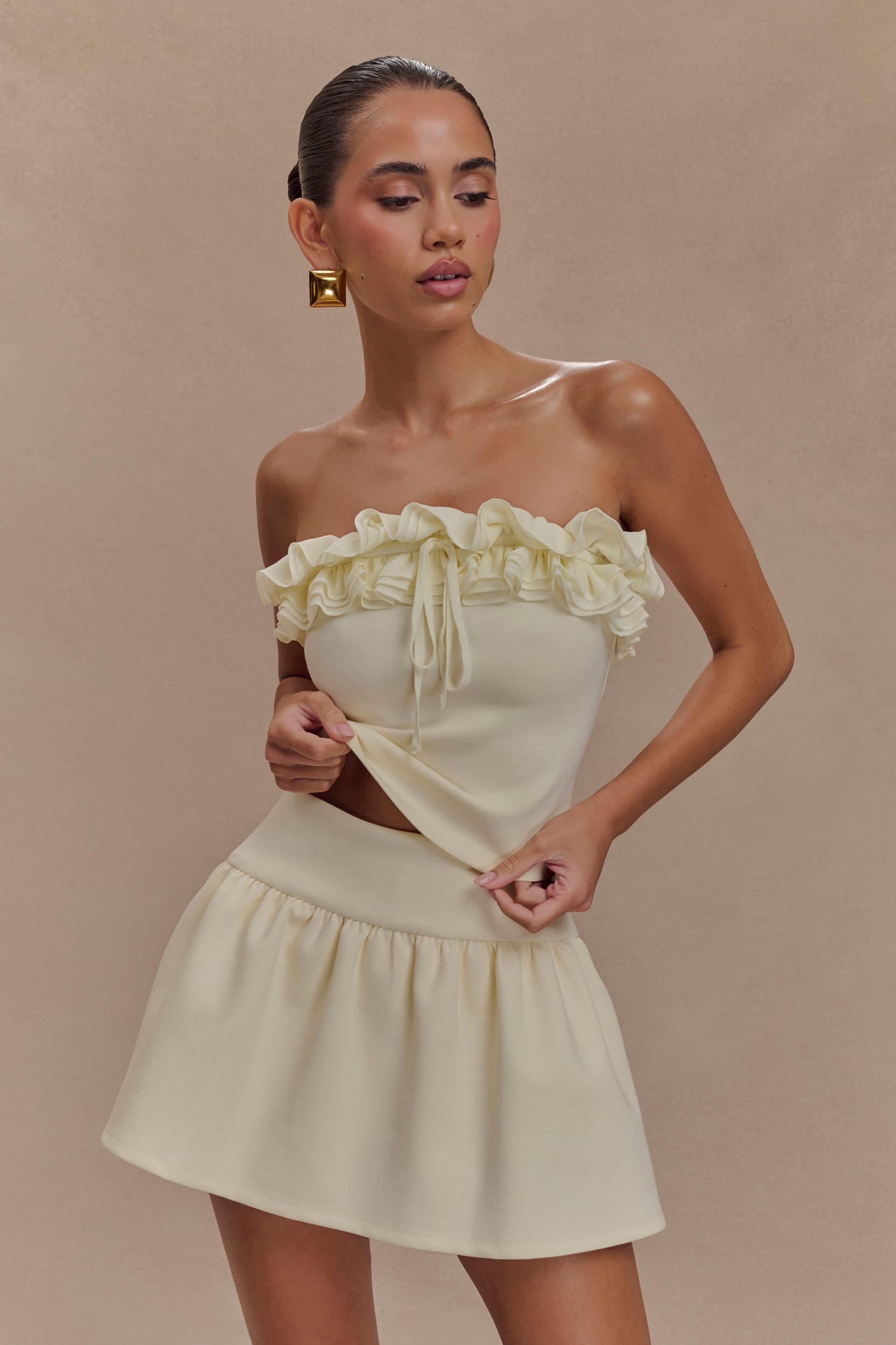 Jennie Frill Mini Skort - Ivory Product Image