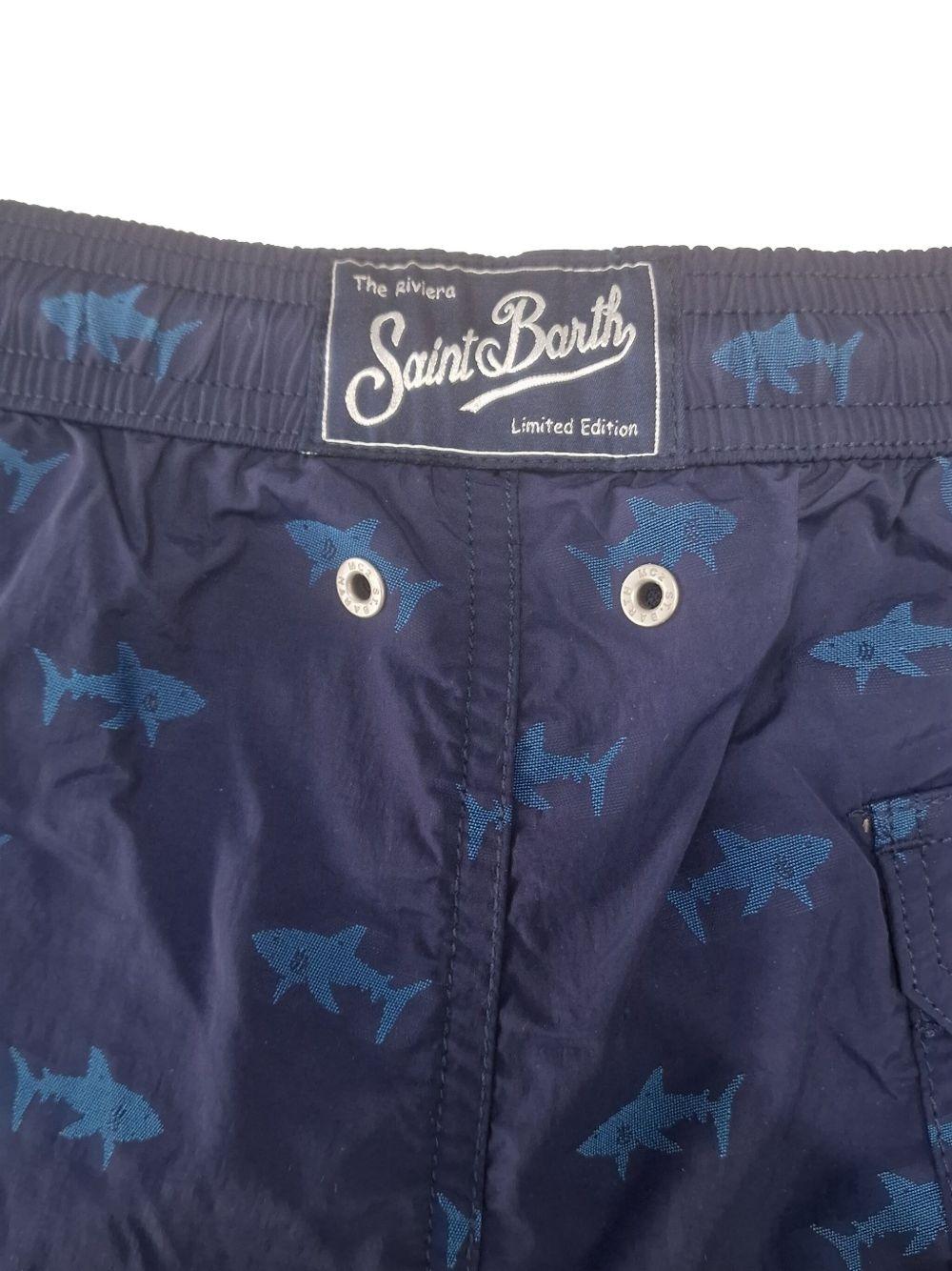 shark-patterned swim shorts Product Image