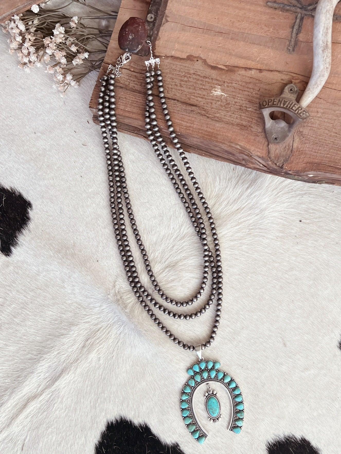 3-Strand Beaded Naja Squash Inspired Necklace Product Image