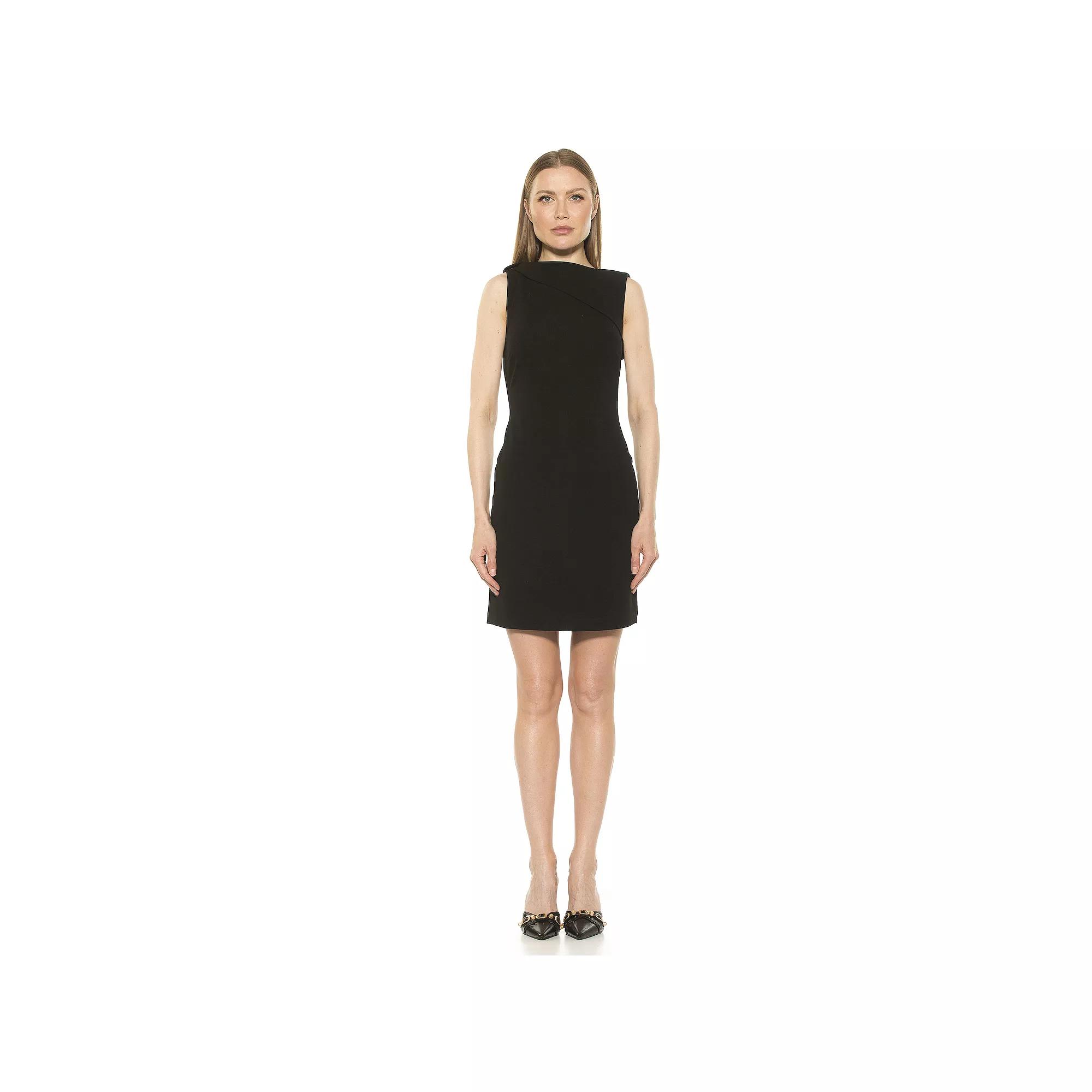 Women's ALEXIA ADMOR Larisa Foldover Boatneck Sleeveless Sheath Dress,  Product Image