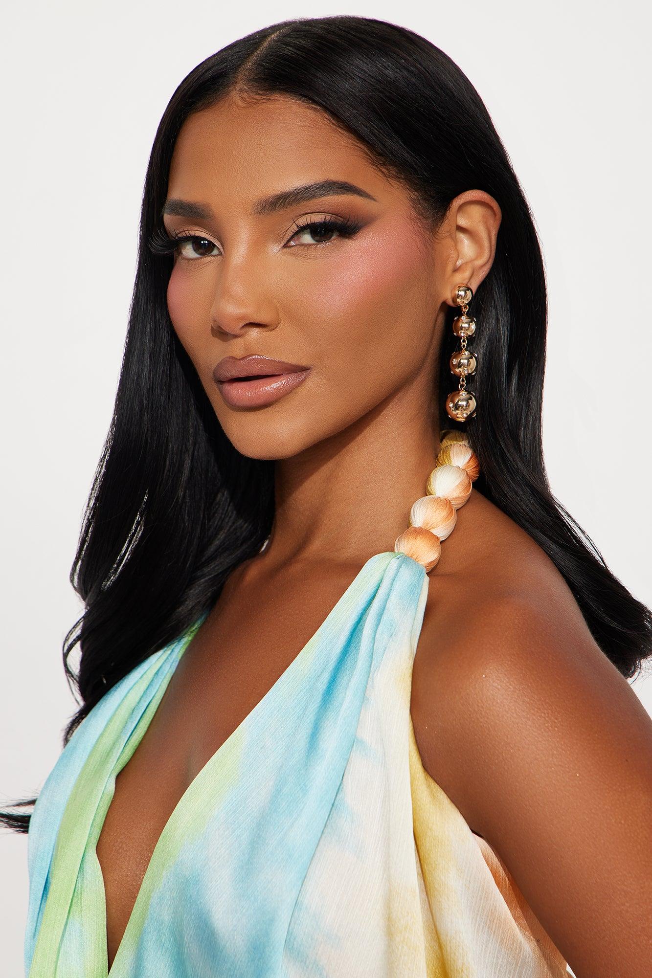 Over The Moon Linear Earrings - Gold Female Product Image