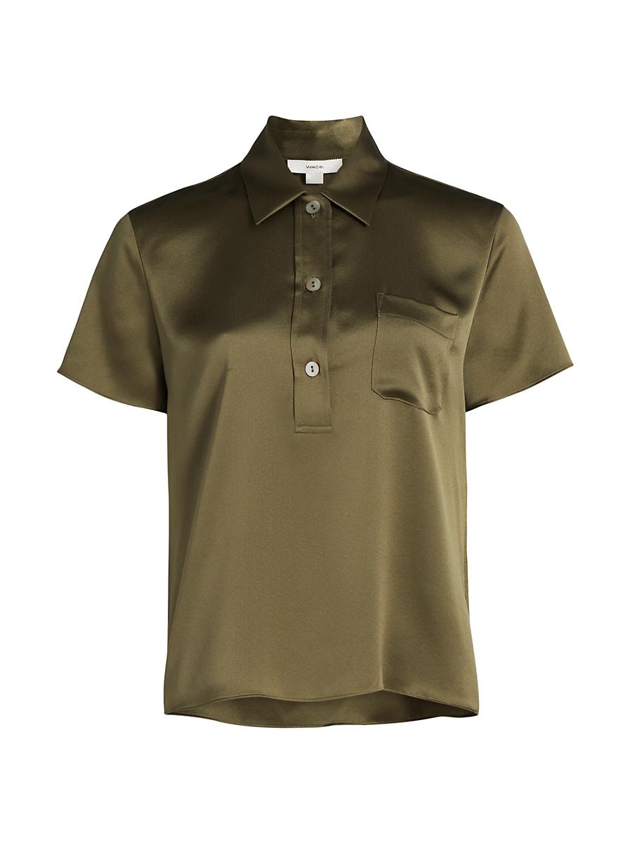 Silk Short-Sleeve Polo Shirt Product Image