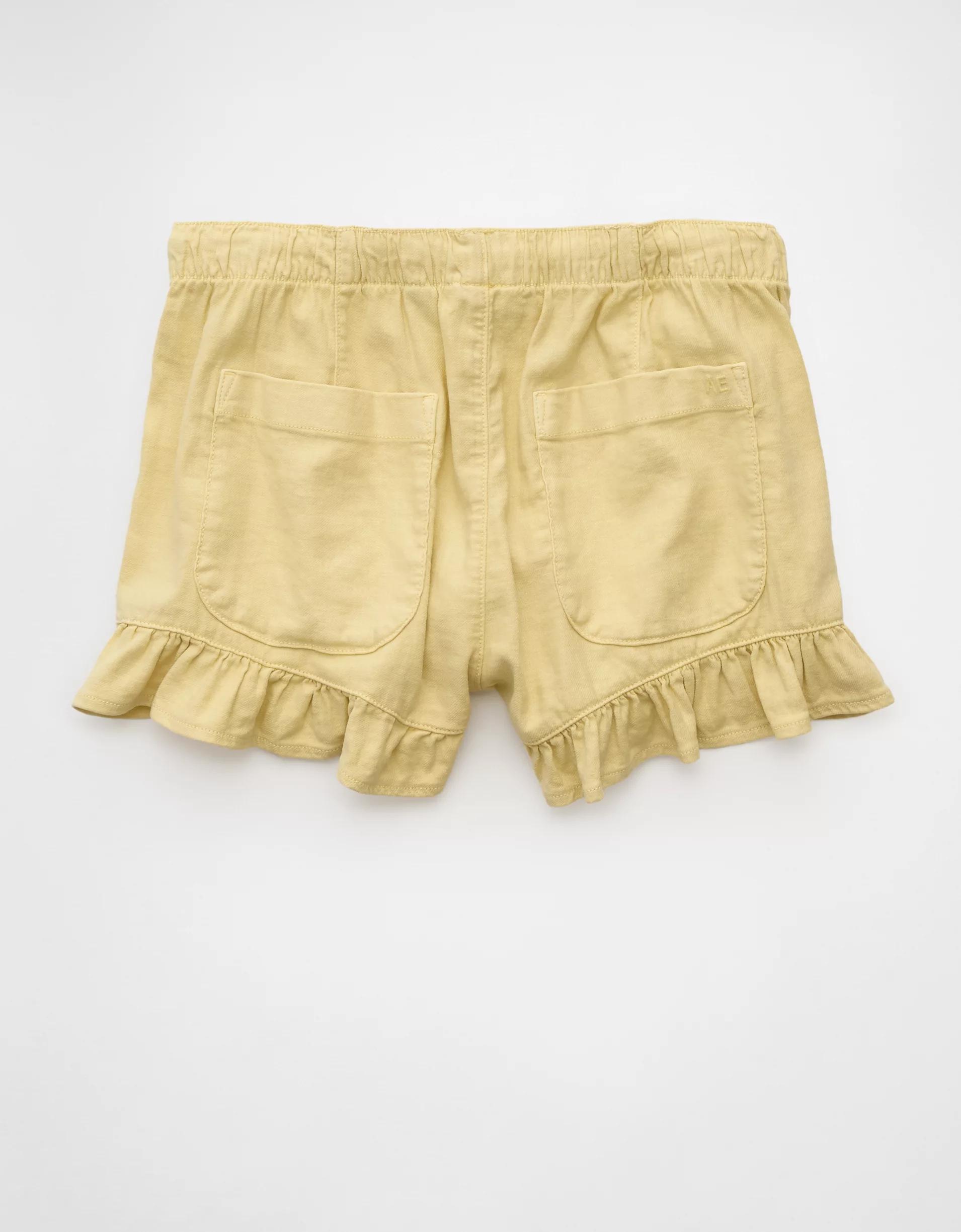 AE Stretch Linen-Blend Ruffle Short Product Image