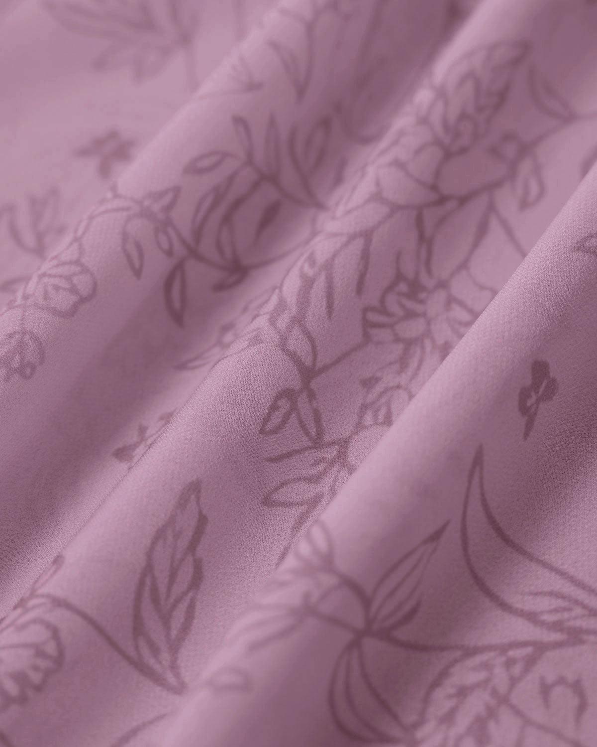 Purple Floral Square Neck Ruffle Slip Midi Dress Product Image