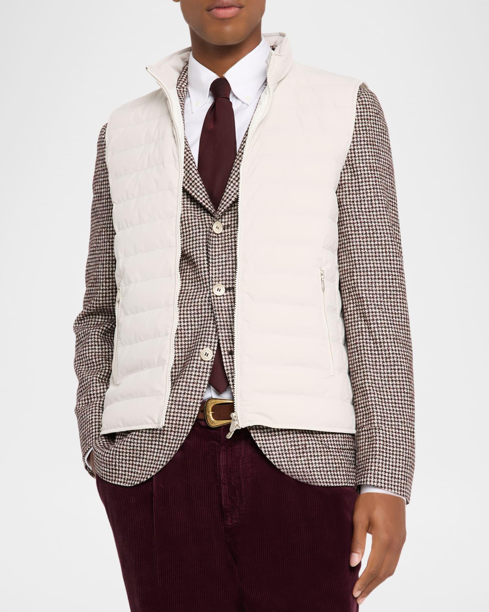 Men's Down Quilted Nylon Full-Zip Vest Product Image