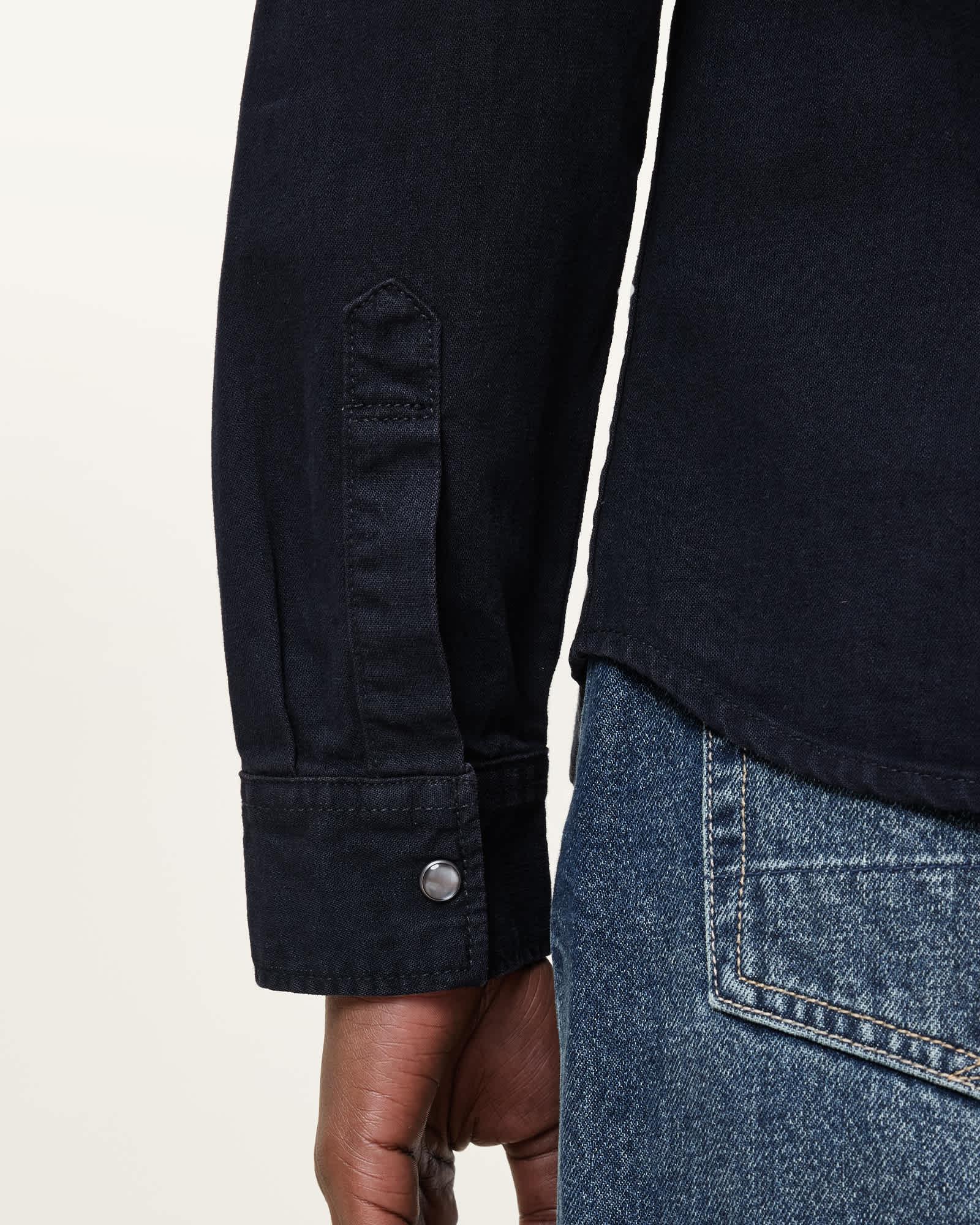 Gleason Press Stud Ramskull Denim Shirt Product Image