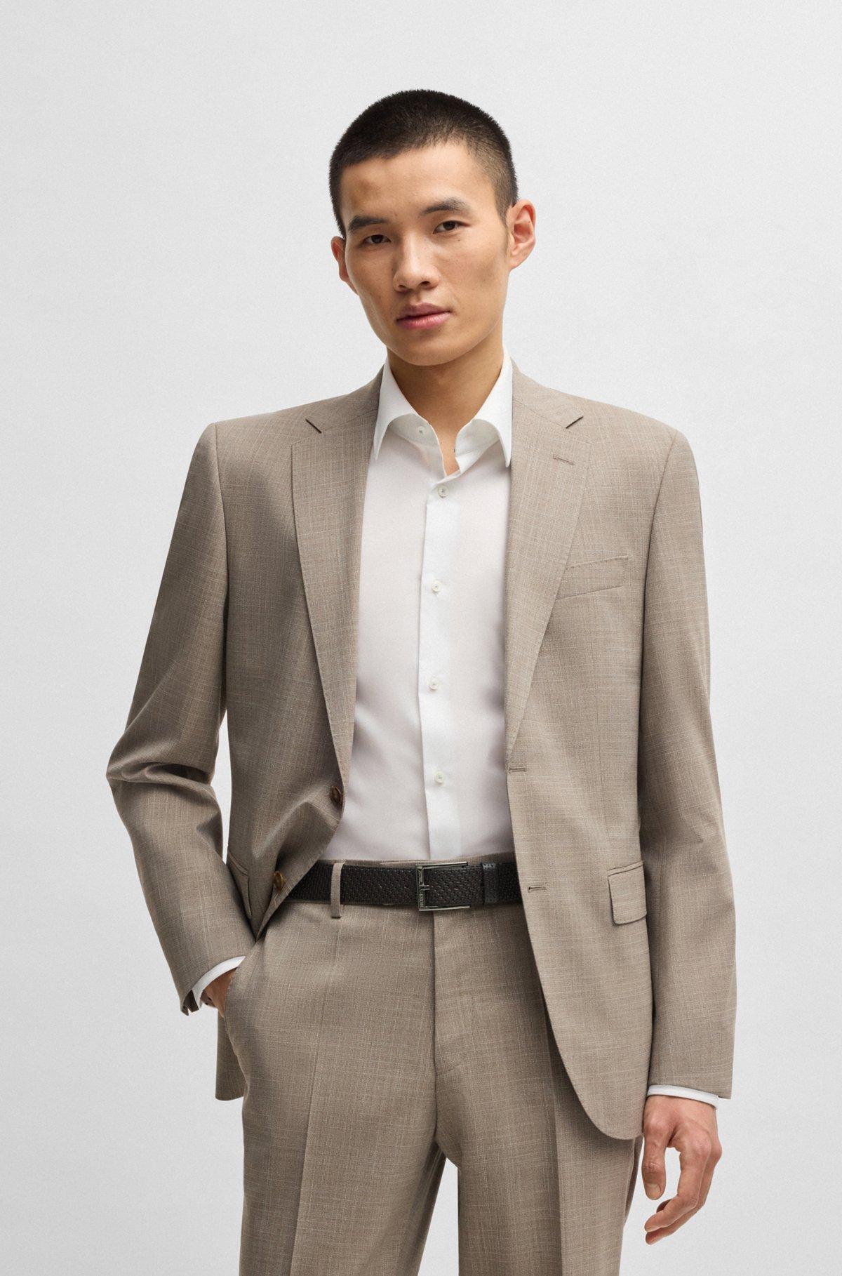 Leather belt with woven effect Product Image