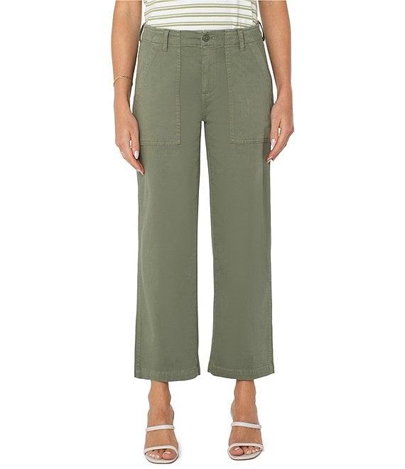 Liverpool Los Angeles Twill Wide Leg Cropped Cargo Pants Product Image