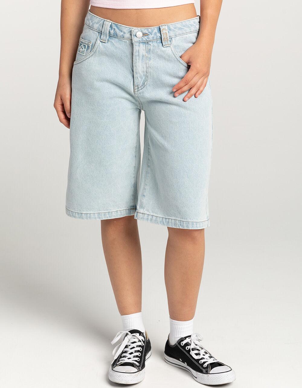 RUSTY Low Rise Wide Leg Womens Denim Jorts - DENIM Product Image