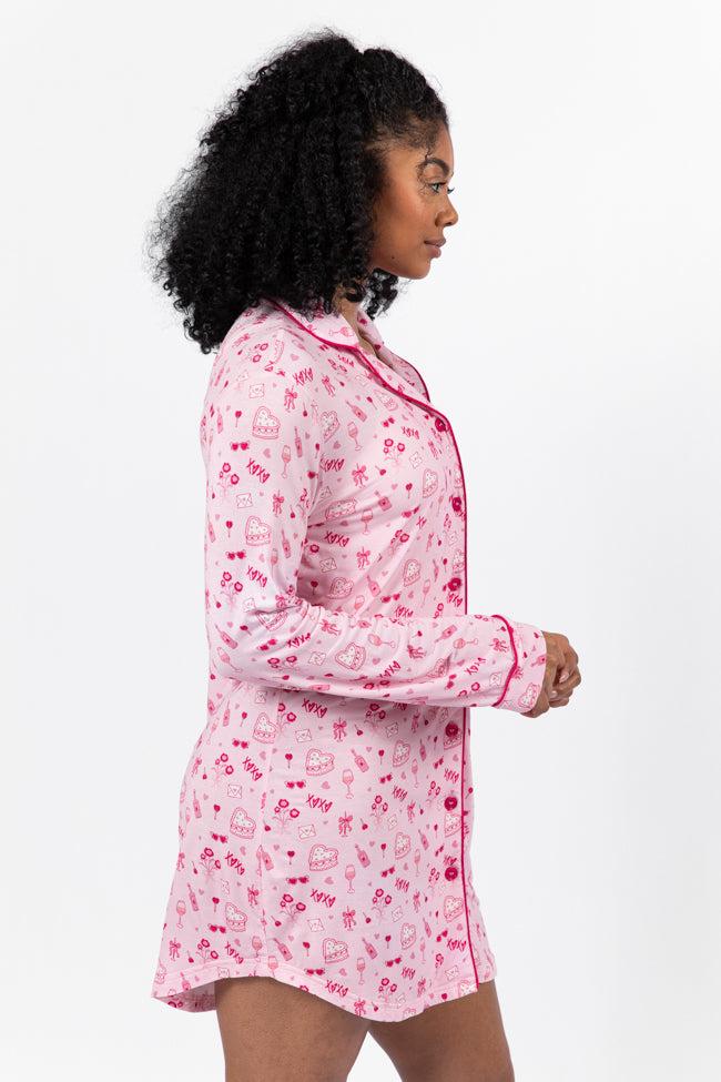 Sleep Tight Valentine's Day Icon Pajama Dress FINAL SALE Product Image