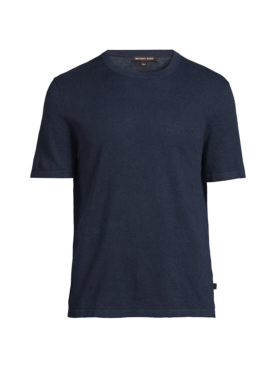 Mens Linen-Cotton Crewneck T-Shirt Product Image