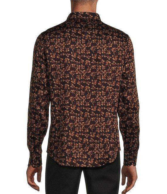 Murano Slim Fit Floral Sateen Long Sleeve Woven Shirt Product Image